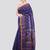 blue handloom cotton bleand saree with blouse piece