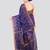 blue handloom cotton bleand saree with blouse piece