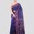 blue handloom cotton bleand saree with blouse piece