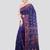 blue handloom cotton bleand saree with blouse piece