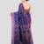 blue handloom cotton bleand saree with blouse piece