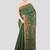 green handloom cotton bleand saree with blouse piece