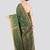 green handloom cotton bleand saree with blouse piece