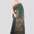 green handloom cotton bleand saree with blouse piece