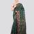 green handloom cotton bleand saree with blouse piece