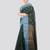 green handloom cotton bleand saree with blouse piece
