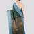 green handloom cotton bleand saree with blouse piece