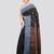 black handloom cotton bleand saree with blouse piece