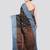 black handloom cotton bleand saree with blouse piece