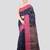 navy blue handloom cotton bleand saree with blouse piece