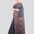 grey handloom cotton bleand saree with blouse piece