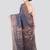 grey handloom cotton bleand saree with blouse piece