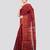maroon handloom cotton bleand saree with blouse piece