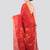 red handloom cotton bleand saree with blouse piece