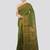 green handloom cotton bleand saree with blouse piece