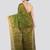 green handloom cotton bleand saree with blouse piece