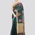 green handloom cotton bleand saree with blouse piece