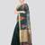 green handloom cotton bleand saree with blouse piece