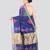 blue handloom cotton bleand saree with blouse piece