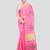 pink handloom cotton bleand saree with blouse piece
