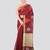 maroon handloom cotton bleand saree with blouse piece