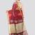 maroon handloom cotton bleand saree with blouse piece