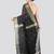 black handloom cotton bleand saree with blouse piece