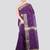purple handloom cotton bleand saree with blouse piece