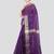 purple handloom cotton bleand saree with blouse piece