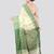 off white handloom cotton bleand saree with blouse piece