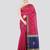 magenta handloom cotton bleand saree with blouse piece