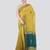yellow handloom cotton bleand saree with blouse piece