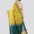 yellow handloom cotton bleand saree with blouse piece