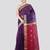 purple handloom cotton bleand saree with blouse piece