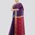 purple handloom cotton bleand saree with blouse piece