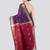 purple handloom cotton bleand saree with blouse piece