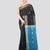 black handloom cotton bleand saree with blouse piece