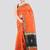 orange handloom cotton bleand saree with blouse piece