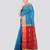 turquoise handloom cotton bleand saree with blouse piece
