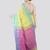green handloom cotton bleand saree with blouse piece