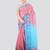 pink handloom cotton bleand saree with blouse piece