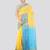 yellow handloom cotton bleand saree with blouse piece