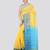 yellow handloom cotton bleand saree with blouse piece