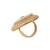 Gold plated traditional floral design comfort fit finger ring for women (fl268)
