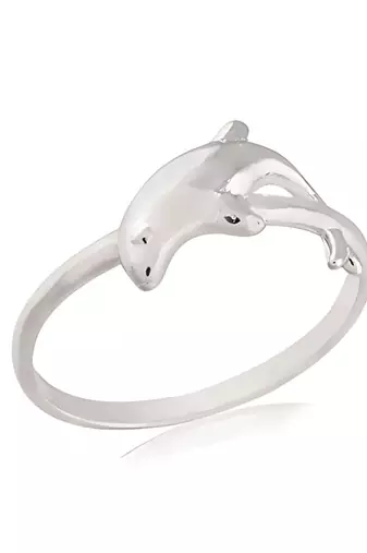 Special silver plated dolphin ring for women (fl26s)