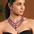Silver plated traditional multi-layer round stone necklace jewellery with earrings & maang tikka
