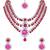 Silver plated traditional multi-layer round stone necklace jewellery with earrings & maang tikka