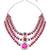 Silver plated traditional multi-layer round stone necklace jewellery with earrings & maang tikka