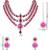 Silver plated traditional multi-layer round stone necklace jewellery with earrings & maang tikka