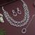 Silver plated stylish design crystal diamond oval shape necklace with earrings & maang tikka jewellery